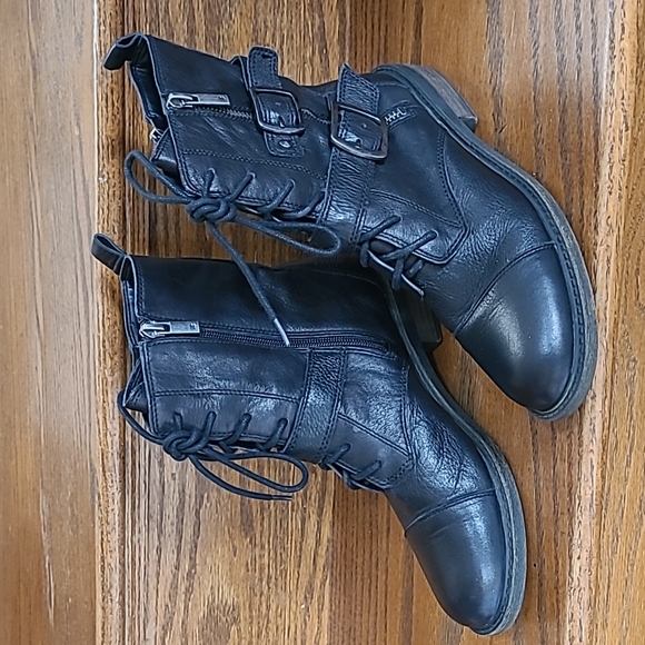 Lucky Brand Shoes - Lucky Brand Nolan Black Leather Moto Boots